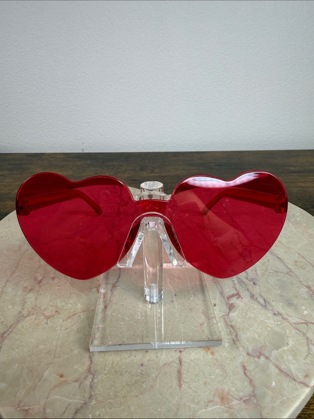 Red Heart-Shaped Women’s Sunglasses - Fashion Accessory